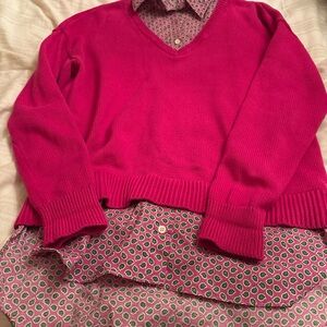 Ralph Lauren Fuchsia V-Neck Sweater
